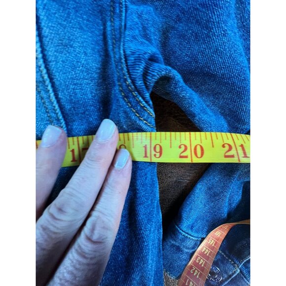 Love Tree Denim Sherpa-Lined Blue Jean Jacket Medium Boho Gorp Core Y2K Westen - Picture 6 of 10